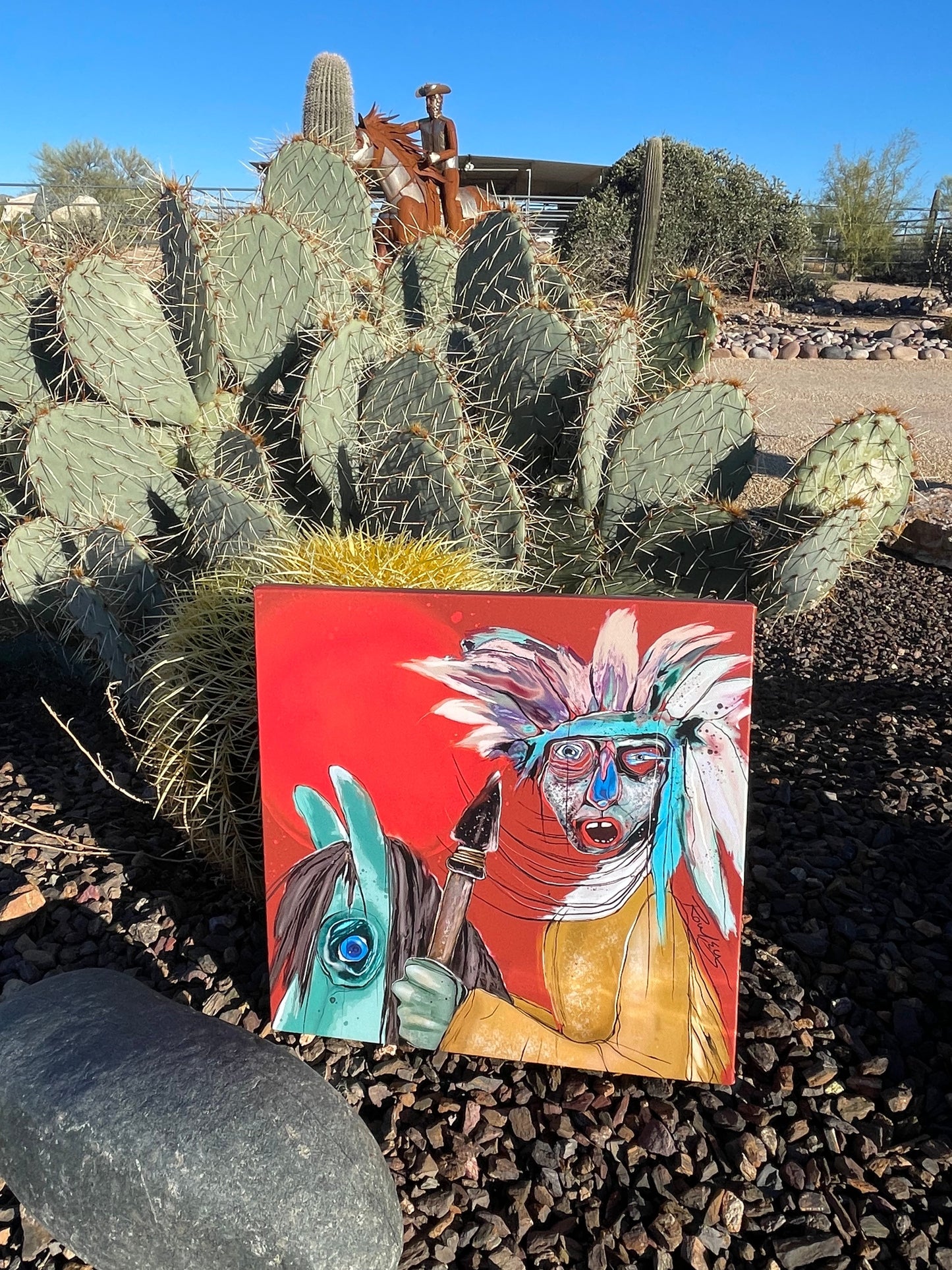 Rick Rowely 12”-12” hand painted local artist painting