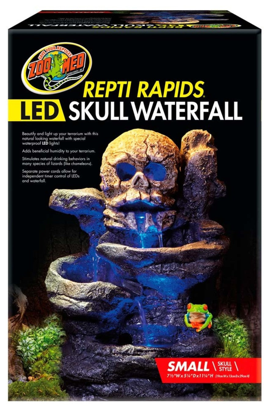 Zoo Med Repti RAPI ds Led Skull Waterfall Brown, Black Small