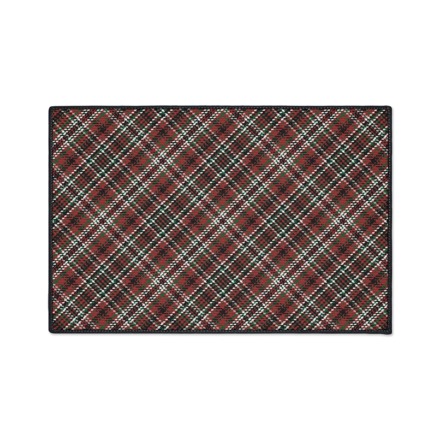 Red Green Scottish Tartan Plaid Non-Slip Rug
