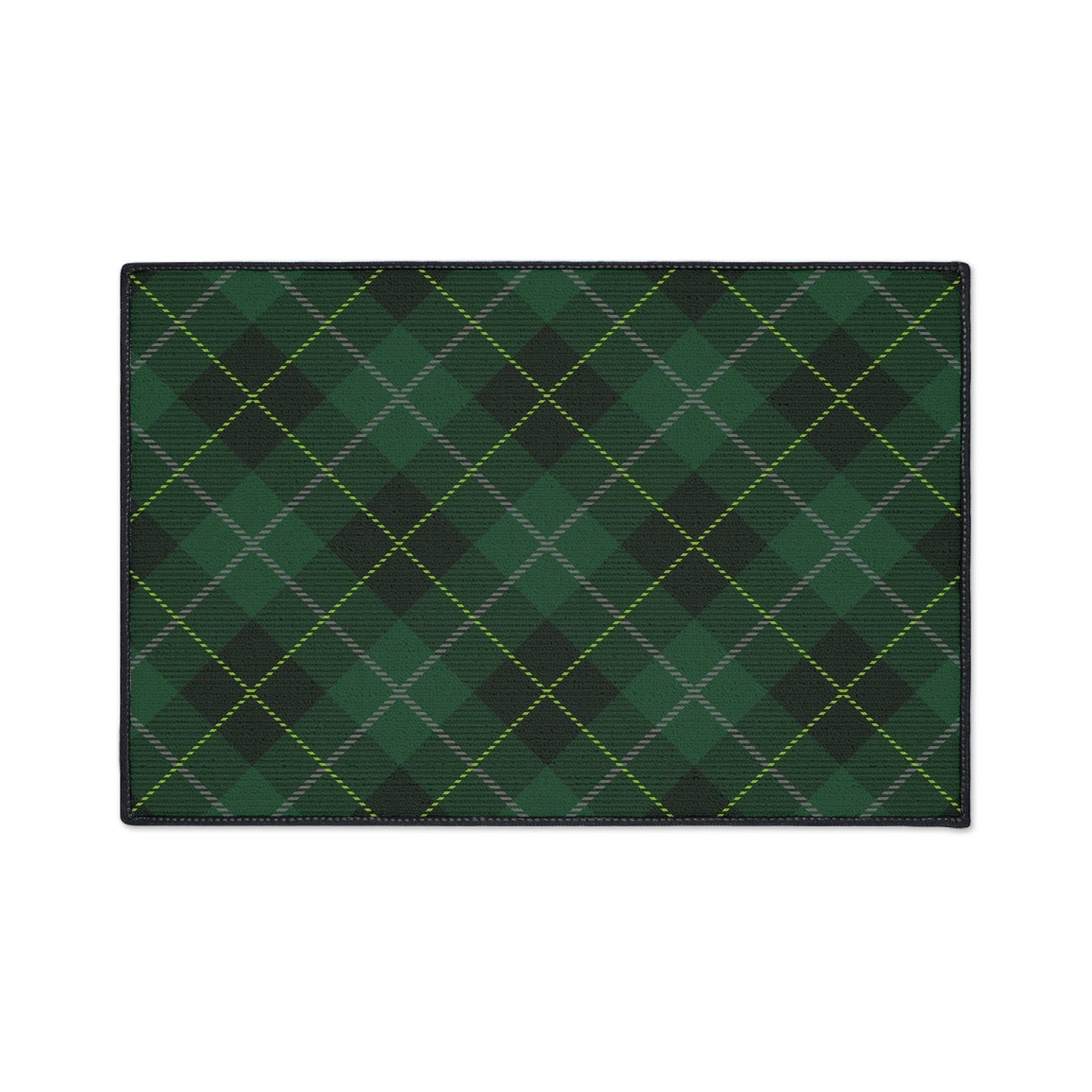 Green Tartan Non-Slip Rug
