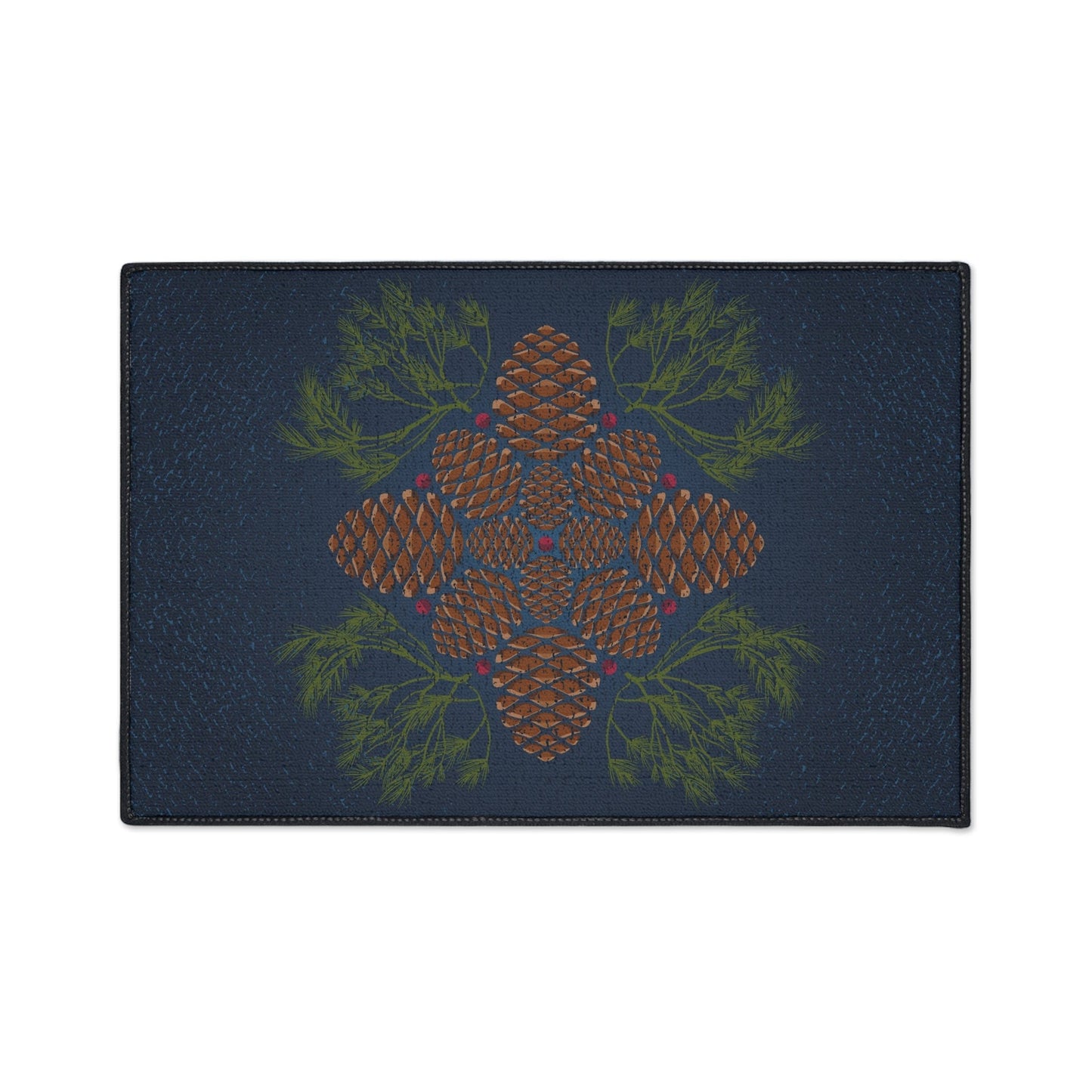 Blue Pinecone Non-Slip Rug