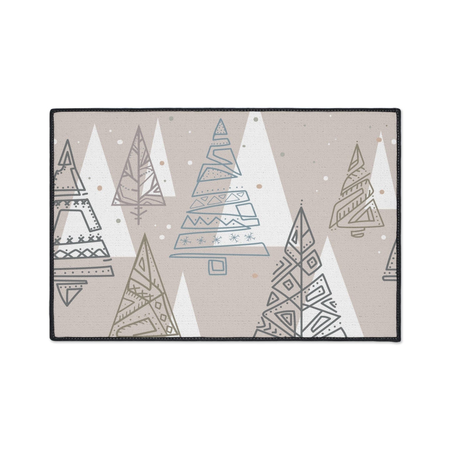 Geometric Forest Non-Slip Rug
