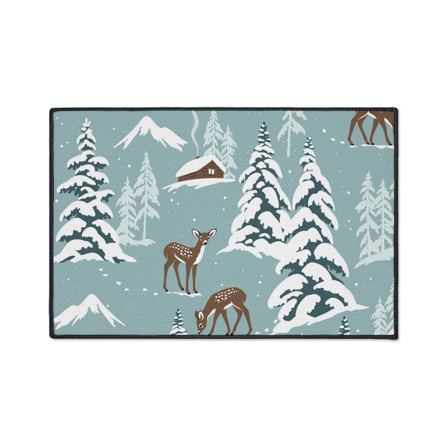 Winter in the hills Non-Slip Rug