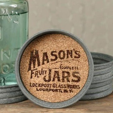 Mason Jar Logo Lid Coaster - Set of 4