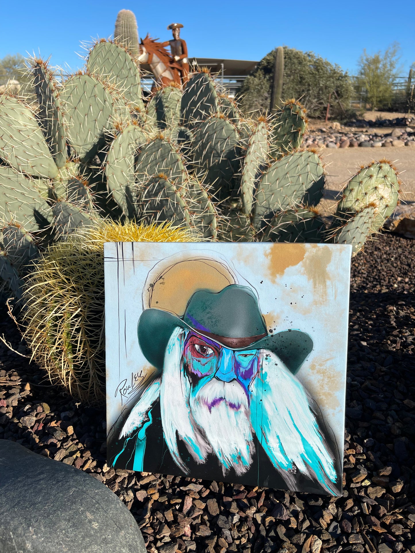 Rick Rowely 12”-12” hand painted local artist painting