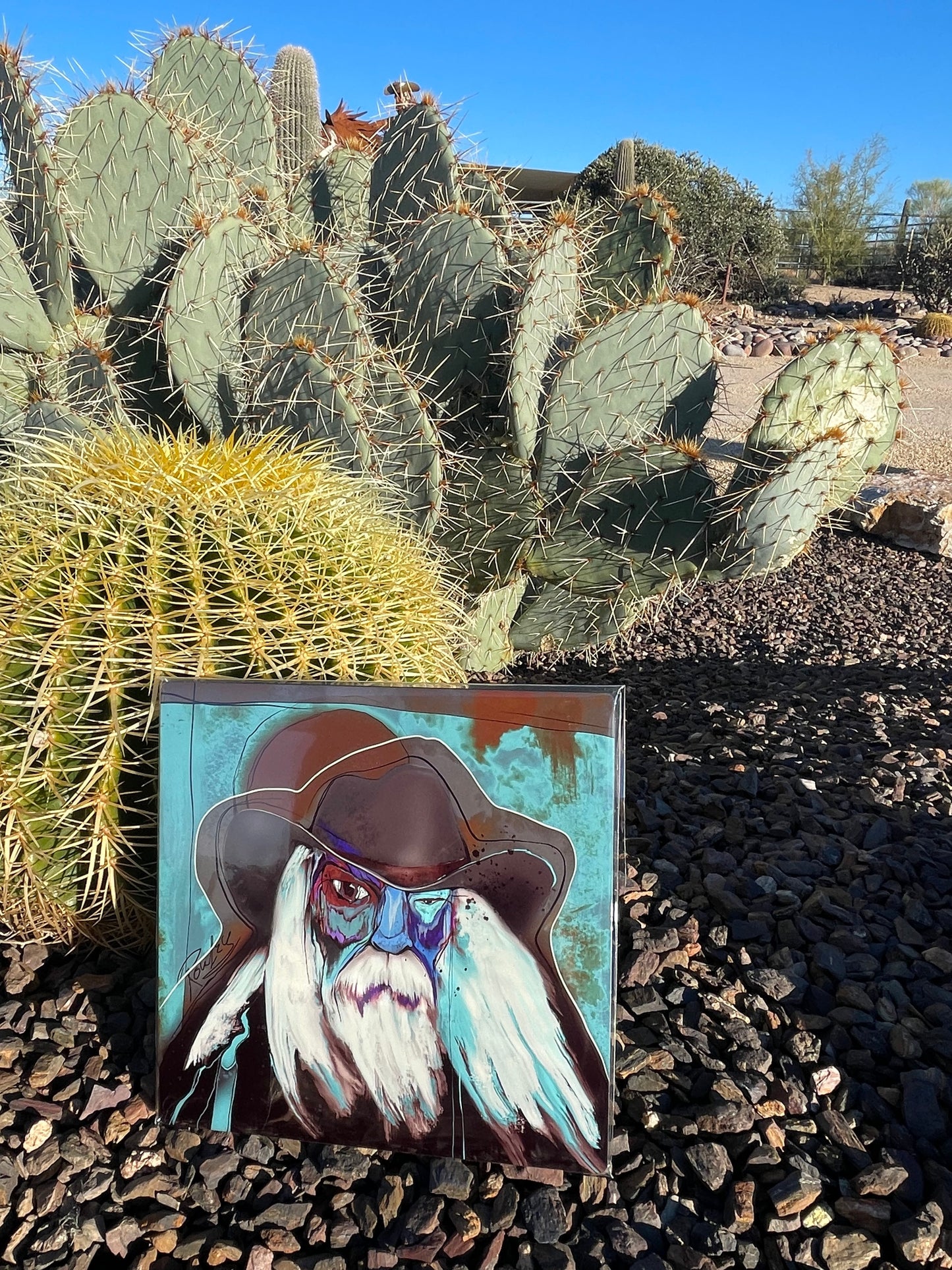 Rick Rowely 8”-8” hand painted local artist painting