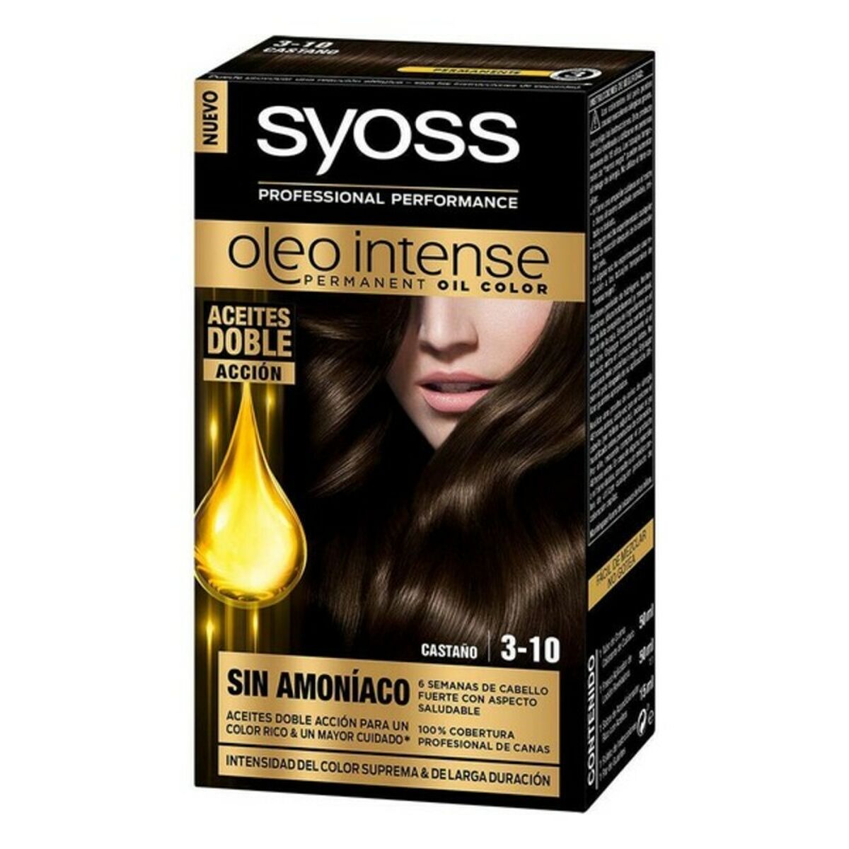 Permanent Dye Syoss Olio Intense Ammonia-free Nº 3,10 Brown