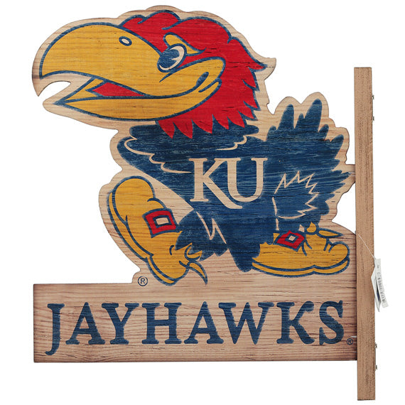University Of Kansas Jayhawks Flanged Wood Wall Decor
