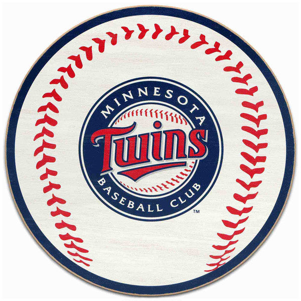 Minnesota Twins Logo Baseball Round Wood Wall Decor