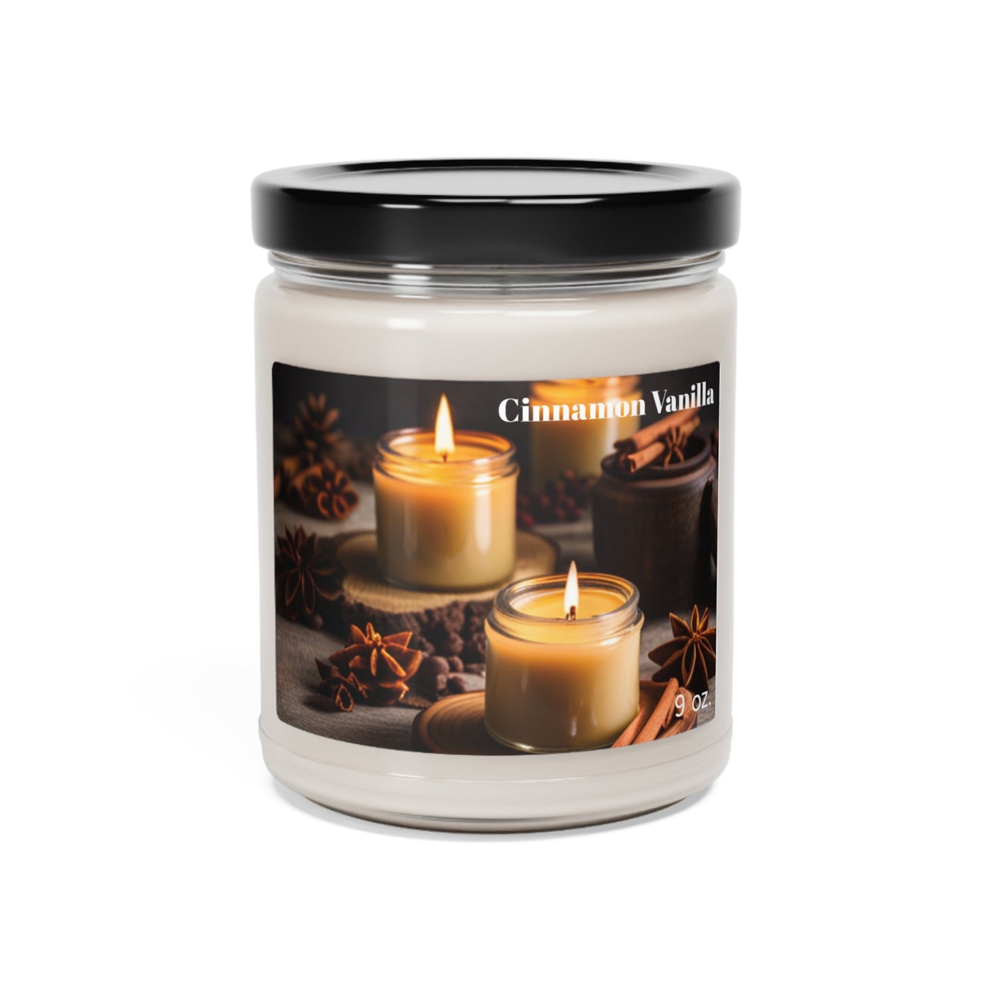 Cinnamon Vanilla Candle - 9oz | Aromatherapy, Natural Wax, Long-Burning, Lead-Free Wick