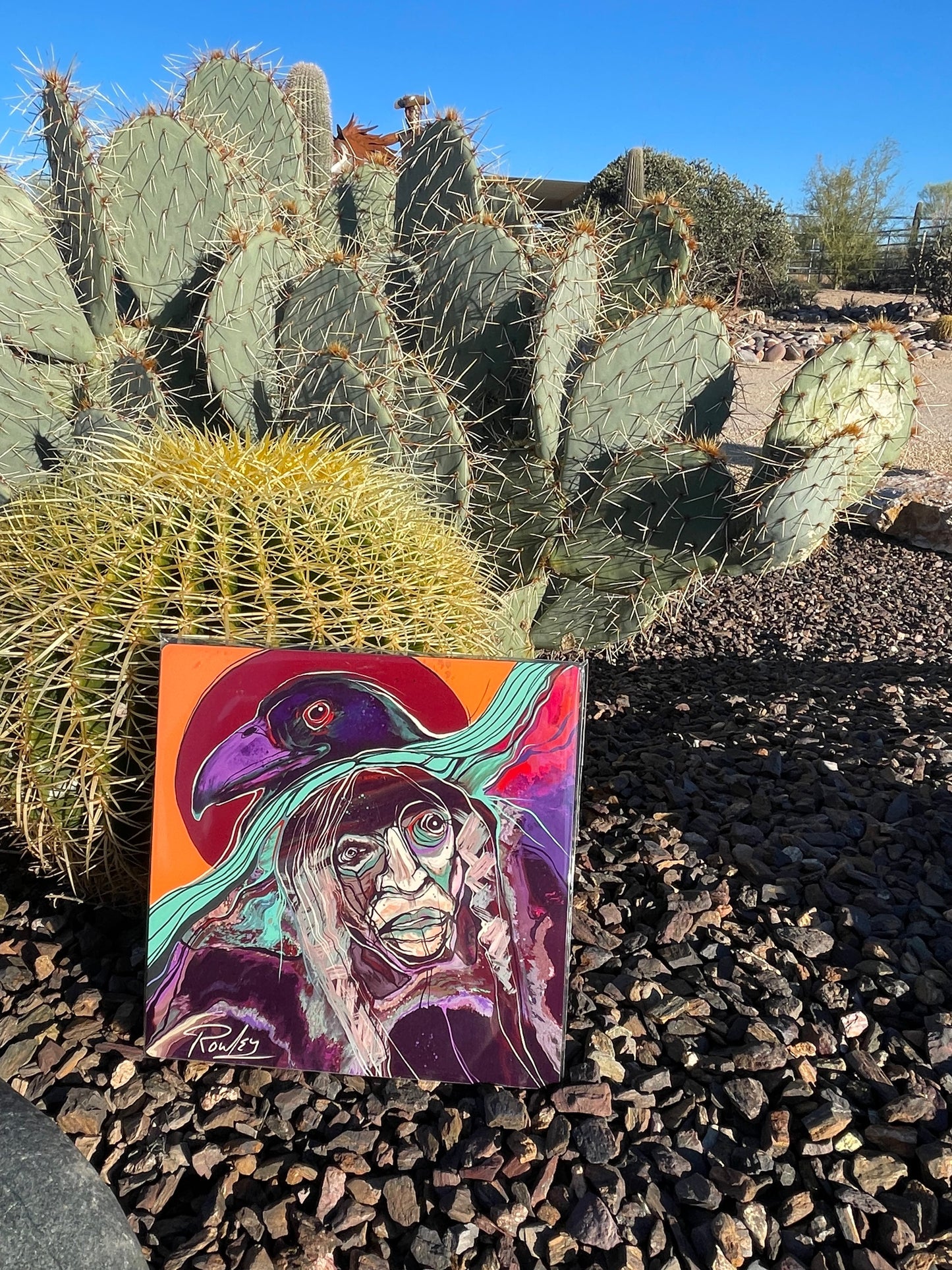 Rick Rowely 8”-8” hand painted local artist painting