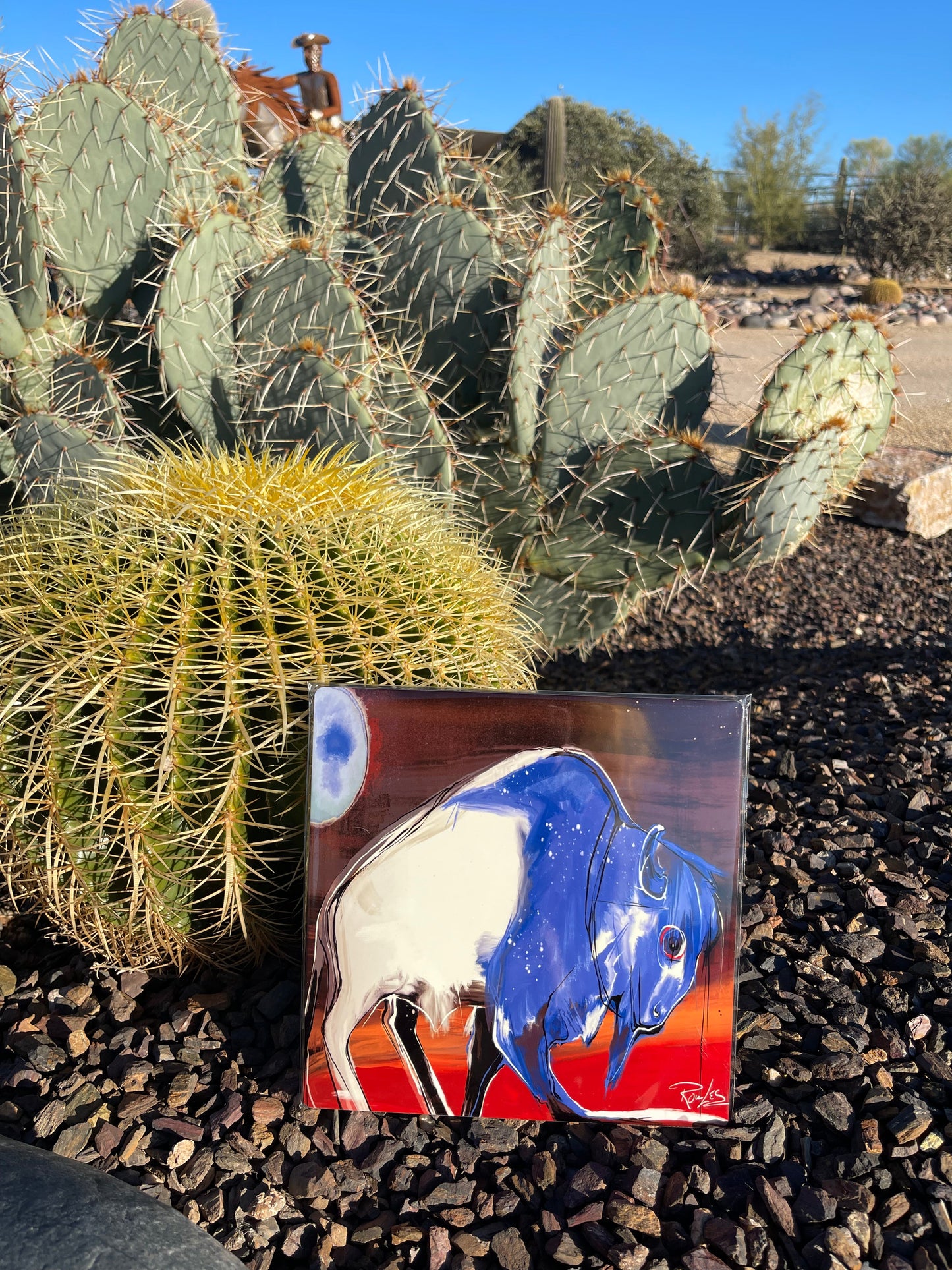 Rick Rowely 8”-8” hand painted local artist painting