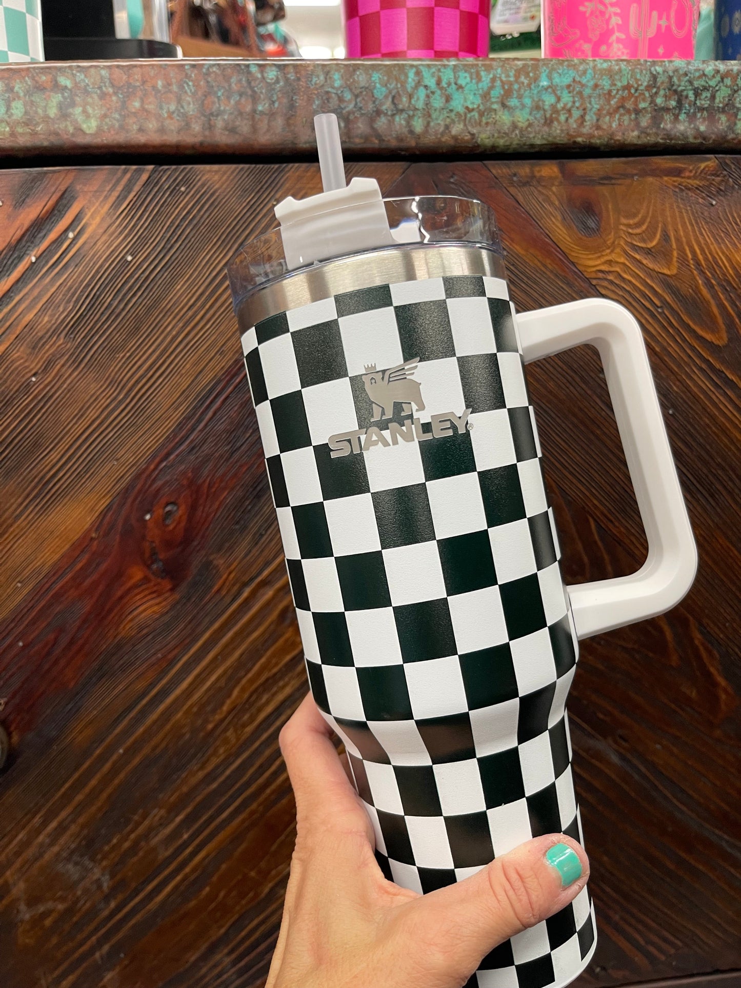 40oz Stainless STANLEY TUMBLER w/straw black