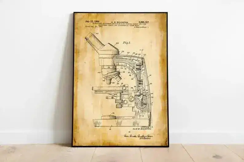 Microscope Patent Print| Framed Art Print
