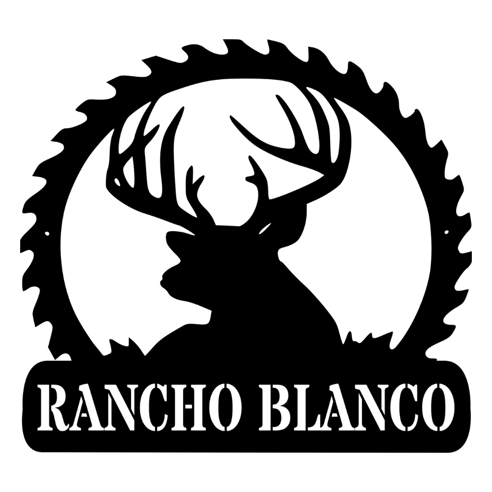 Deer Sawblade Customizable Metal Sign