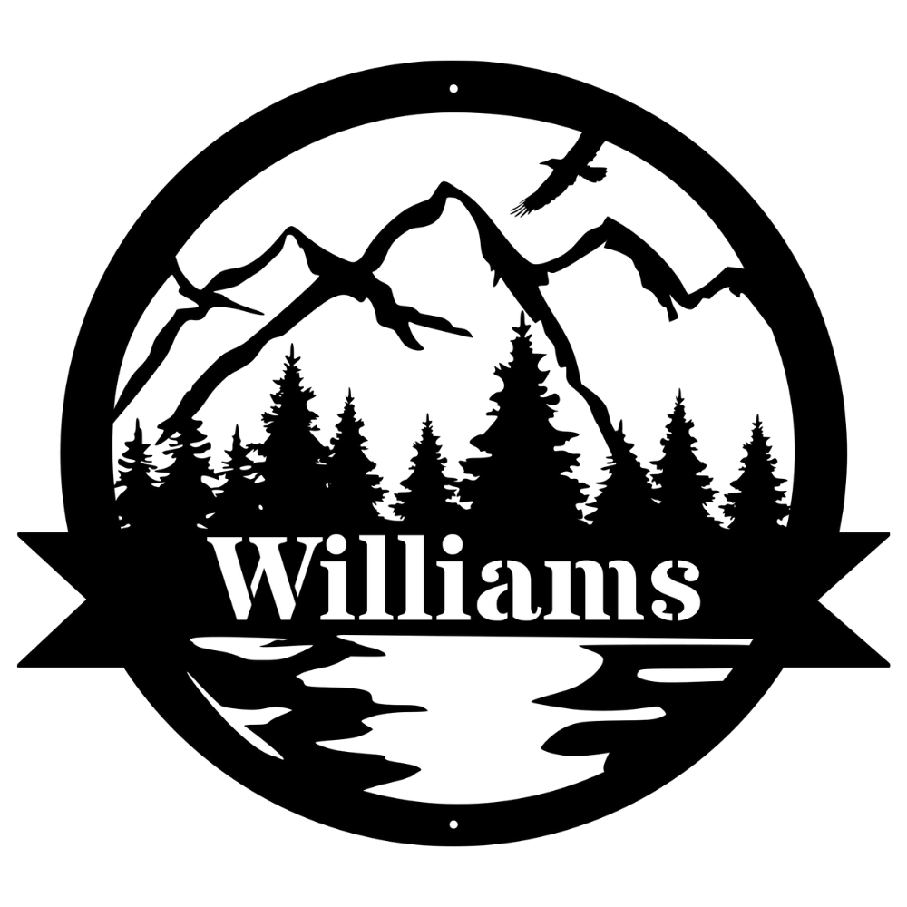 Mountain Scene Customizable Metal Sign