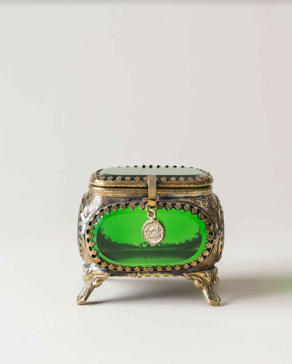 Laila Treasure Box Medium Emerald Green