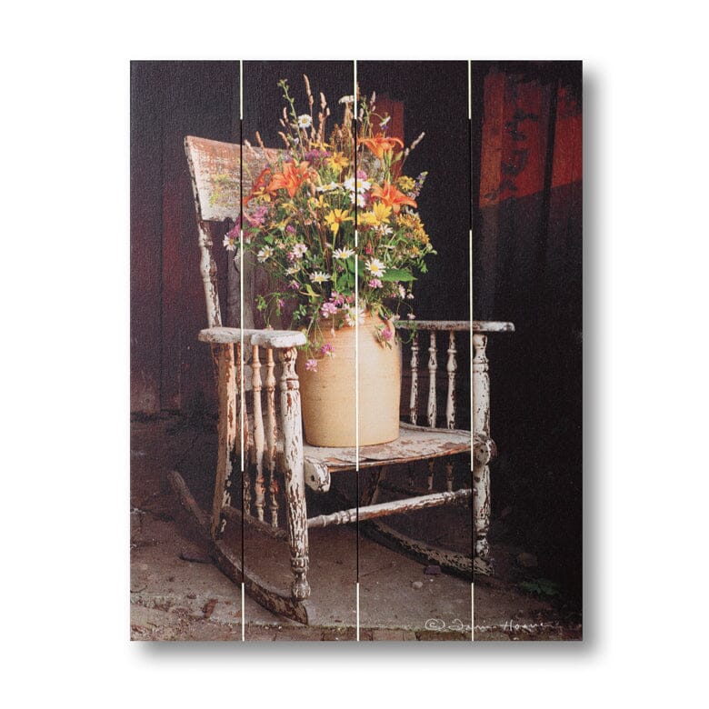 Rocking Chair Bouquet - Pallet Art