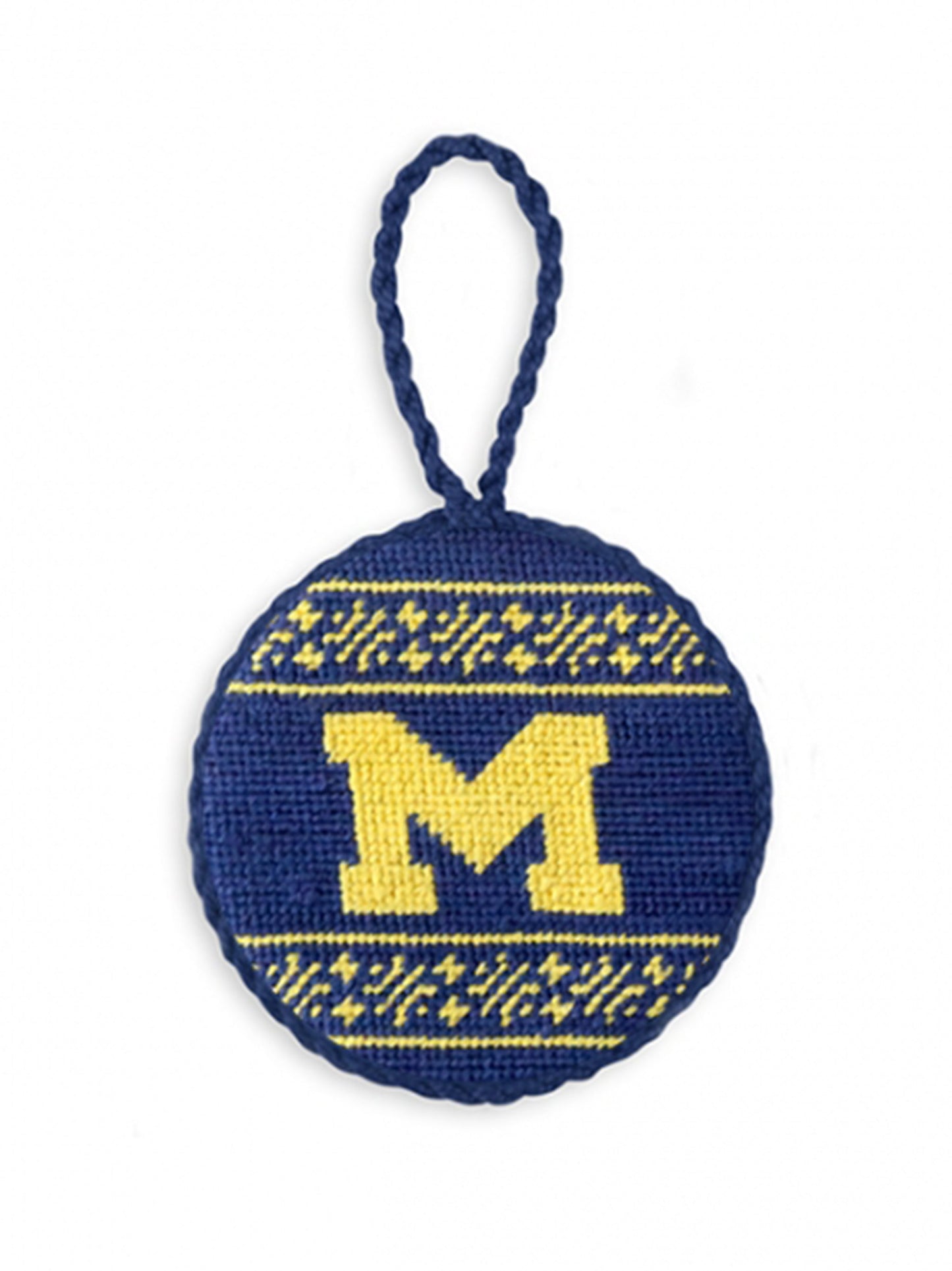 Smathers & Branson Michigan Fairisle Needlepoint Ornament