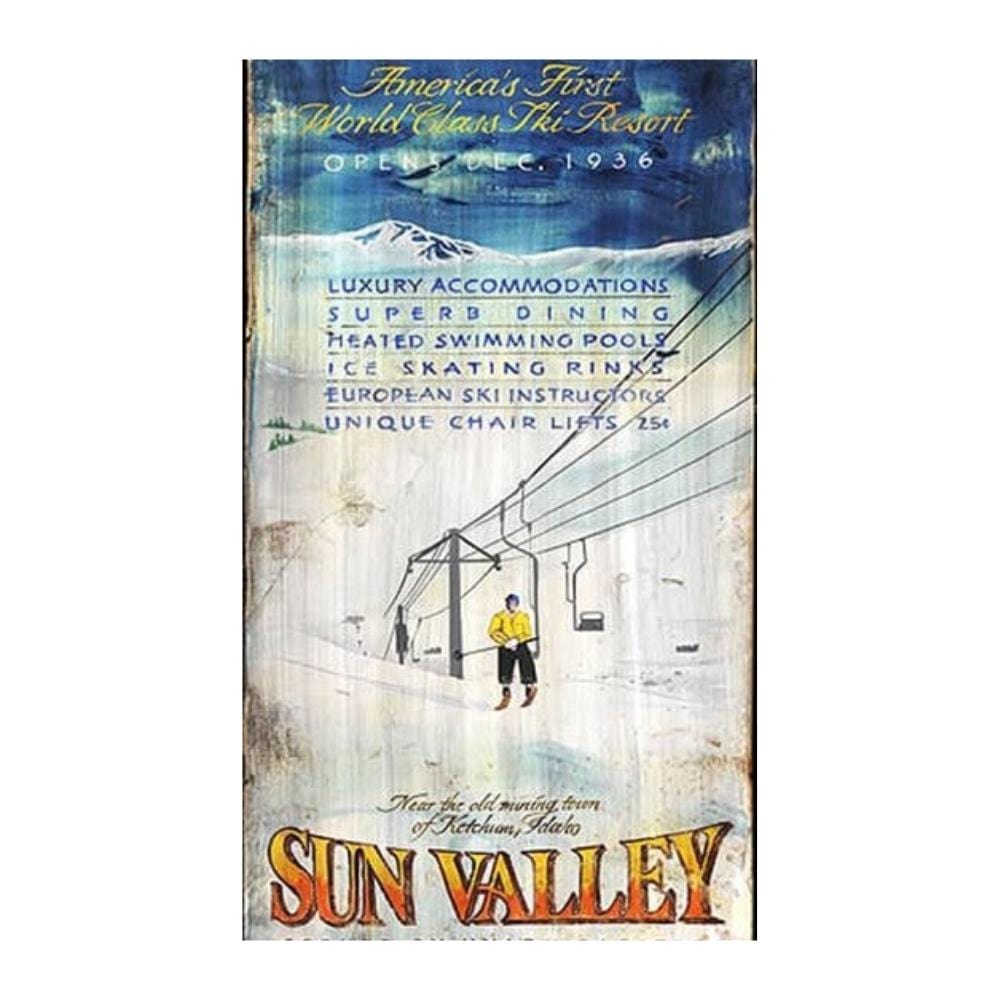 Sun Valley Chair Lift Customizable Vintage Sign
