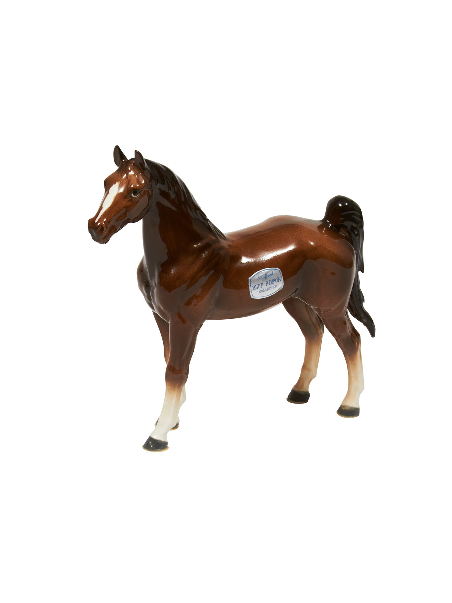 Vintage 1950s Lefton Blue Ribbon Mare Statue