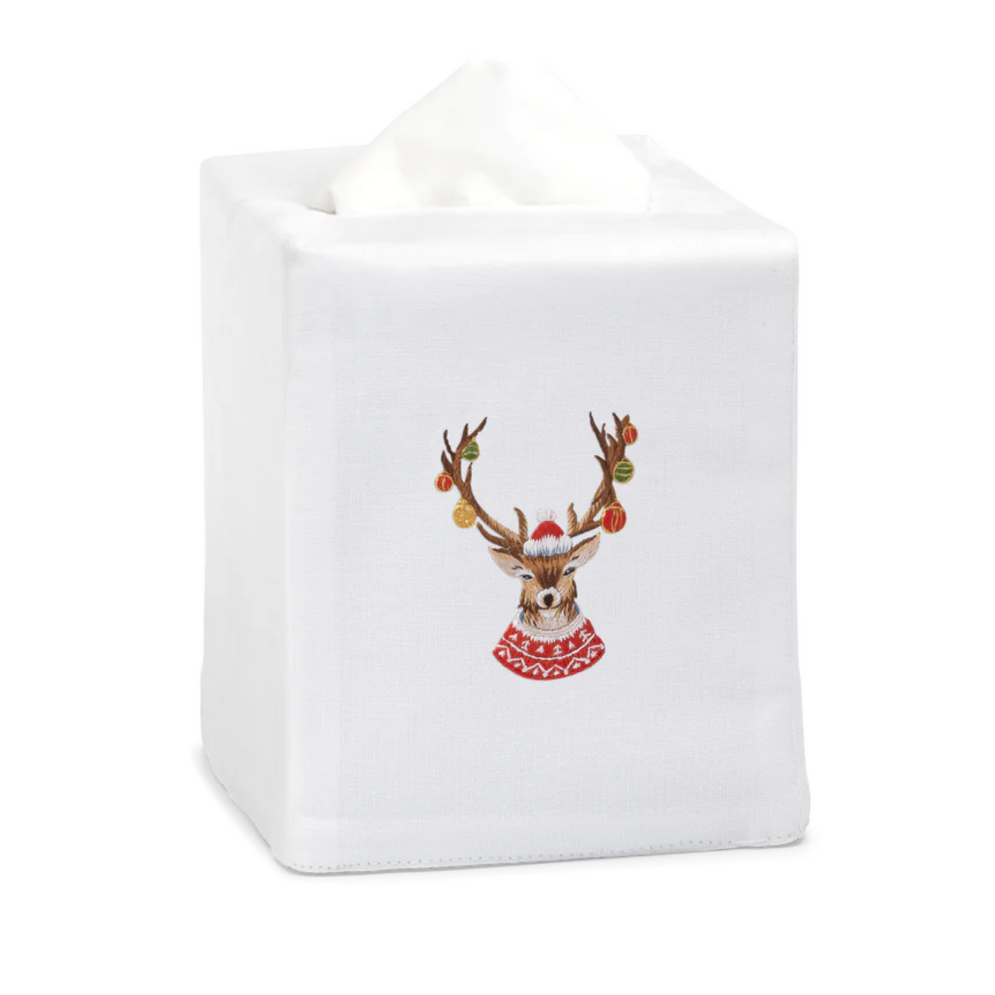 Set of Two Ornament Antlers Christmas Tissue Box Covers