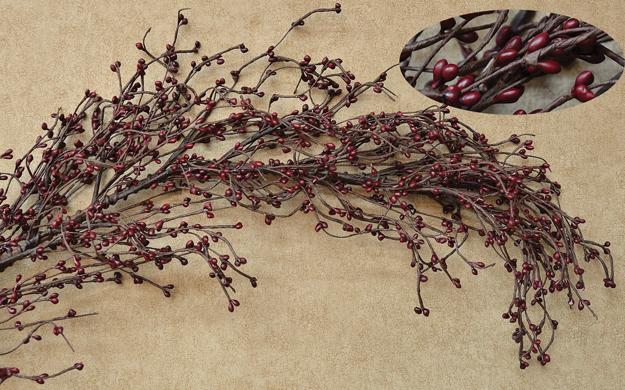 Burgundy Pip Berry Garland 4'
