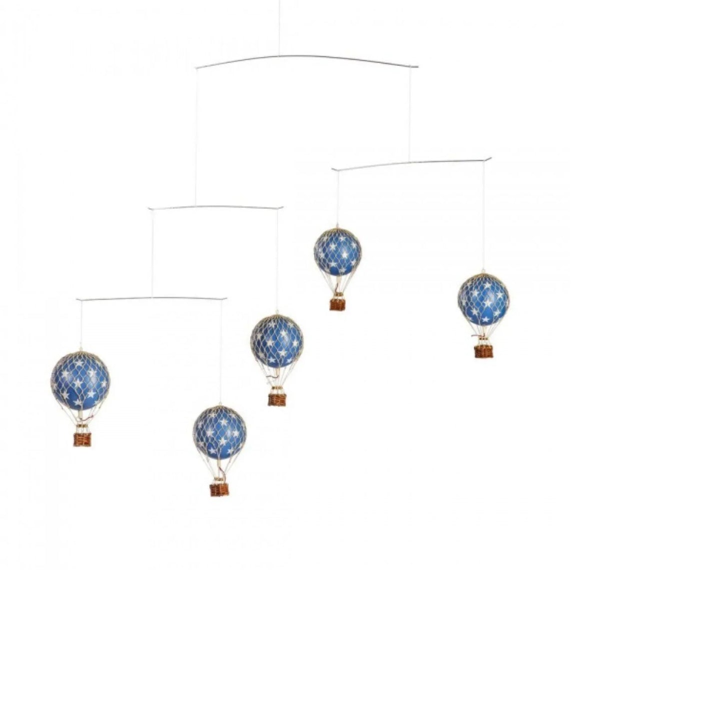 Children's 5 Blue Star Hot Air Balloons Hanging Mobile