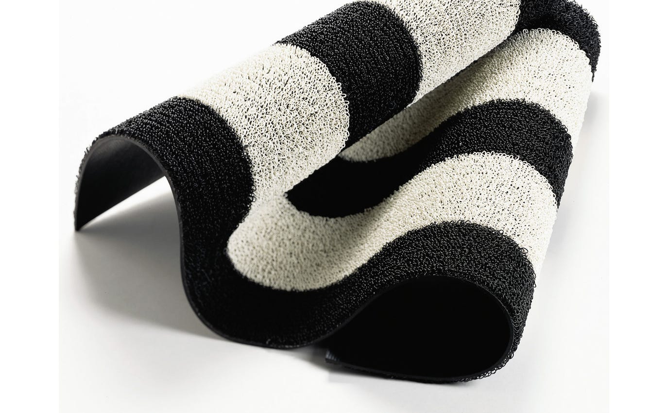 Bold Stripe Shag Mats | Black & White
