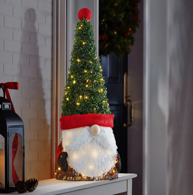 Pre-Lit Holiday Gnome Topiary