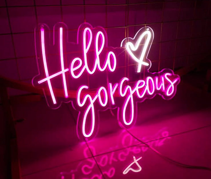 "Hello Gorgeous" Neon Wall Sign