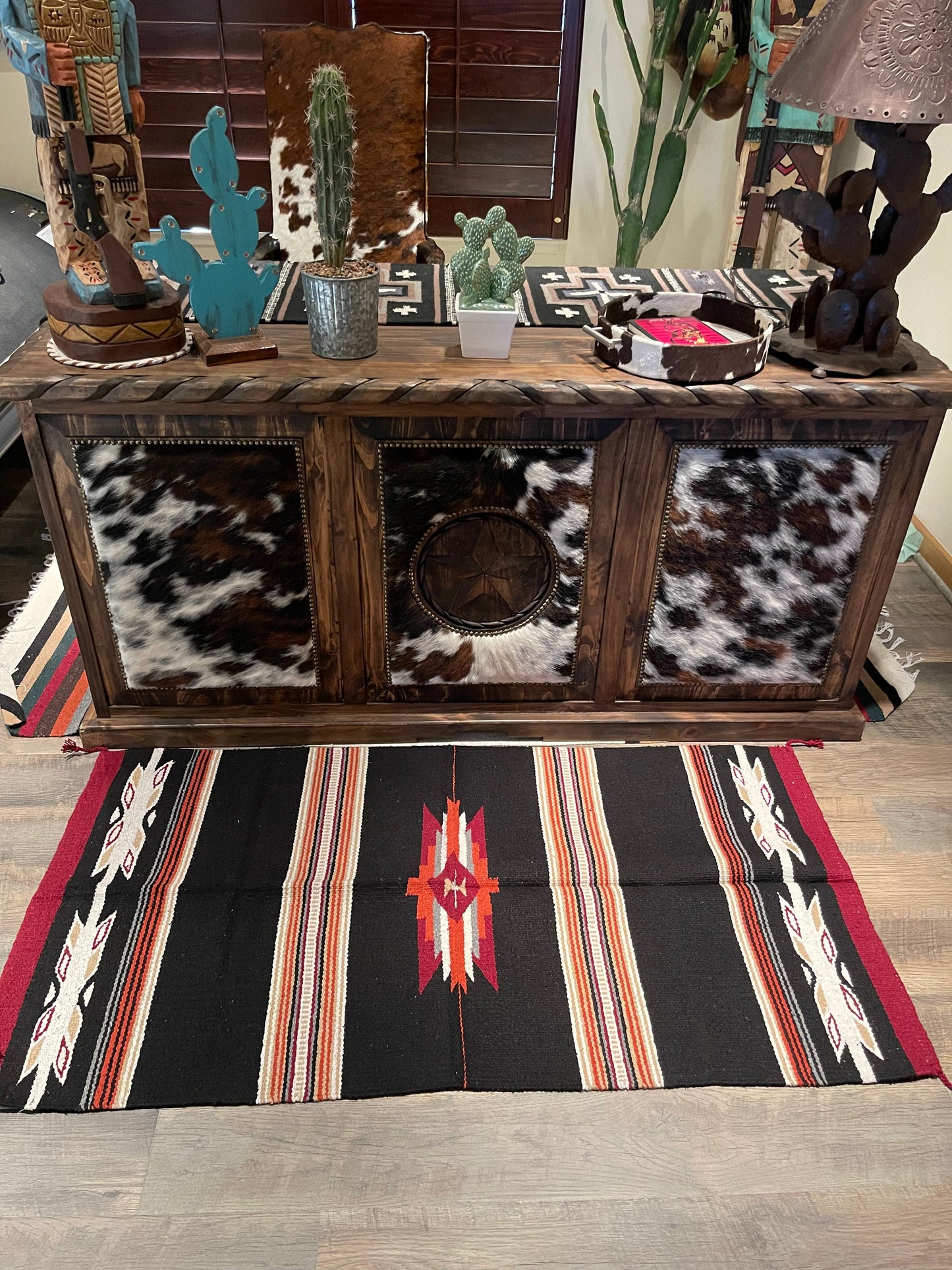 Large Southwestern Azteca rug 64”-32”
