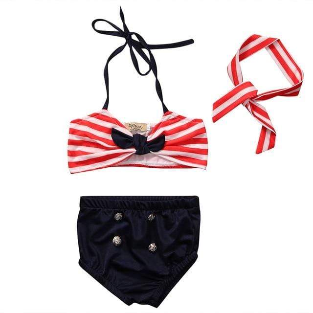 Girl's Clothing 0 to 1 year Striped Sailor Child Bikini