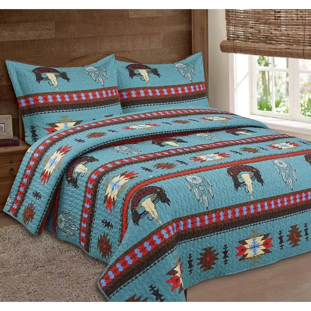 Queen quilted bedding set