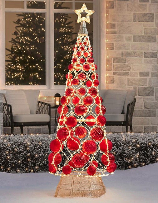 84" Pre-Lit Tree - Red/Gold