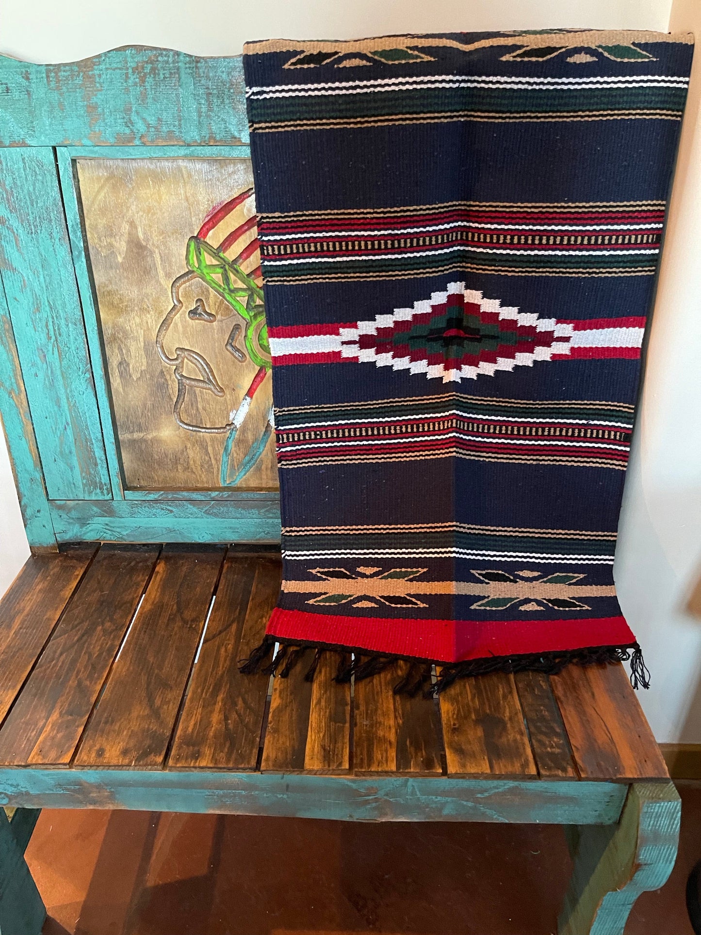 Southwest Azteca accent rug 40”-20” Navy