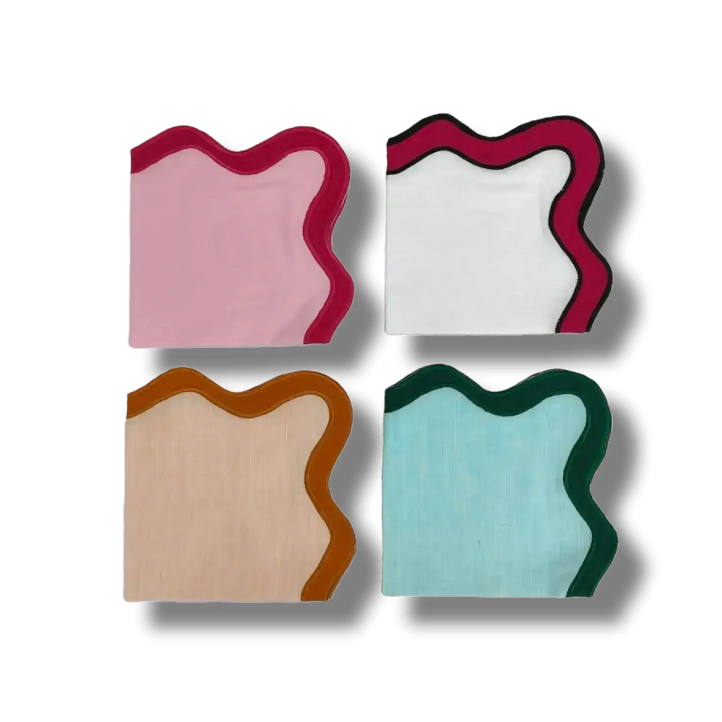 Square Scalloped Linens Napkins - MAIA HOMES