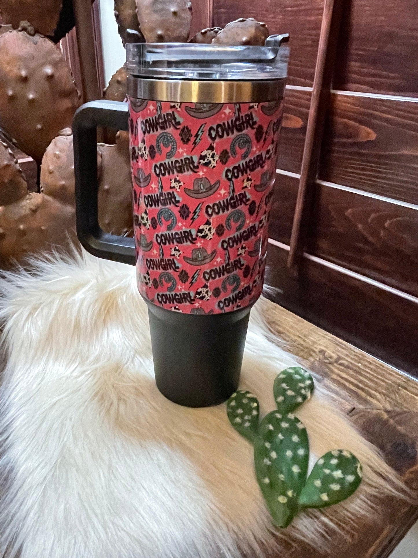 The Traveler mug PINK COWGIRL