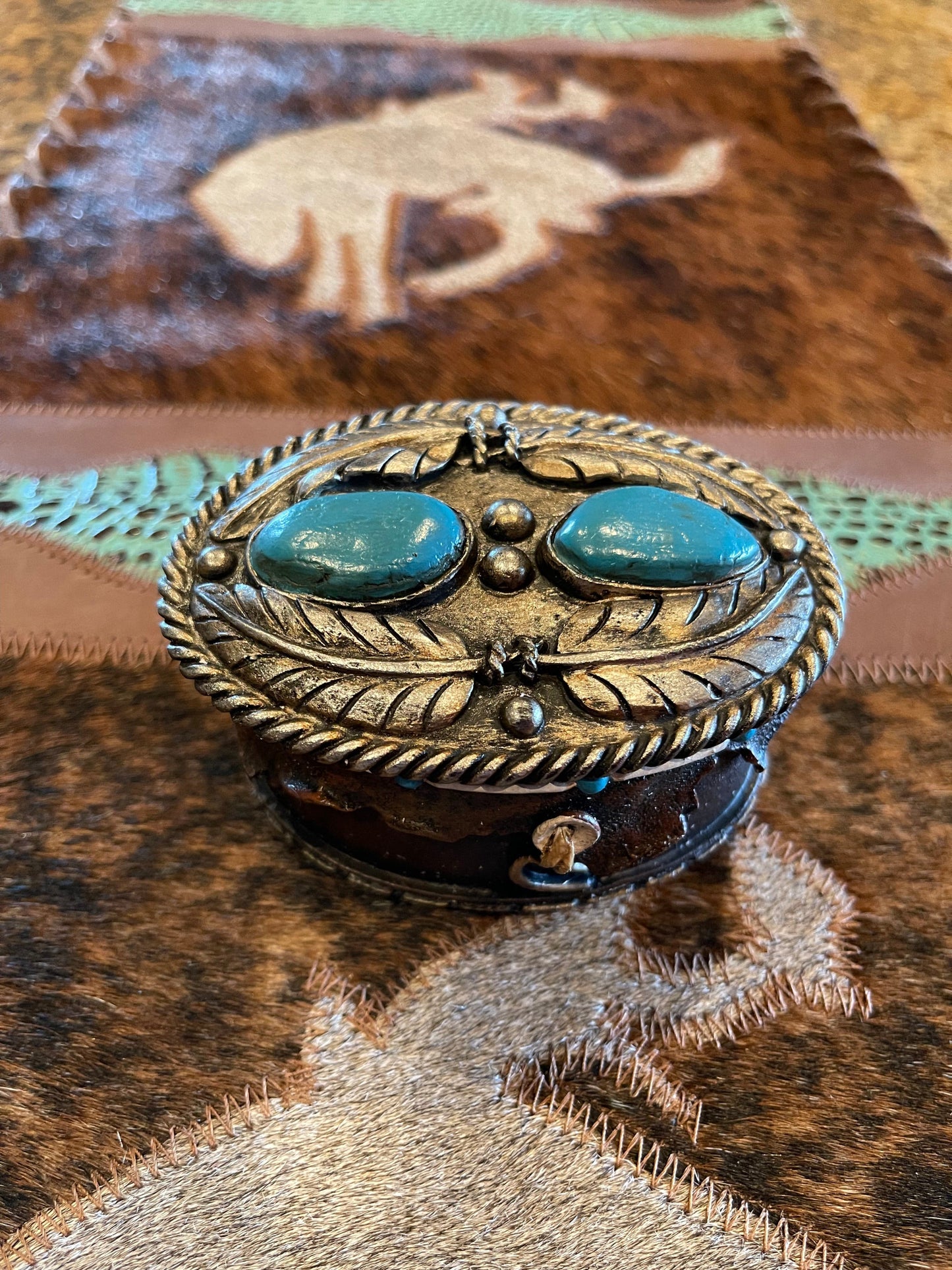 Western & turquoise trinket box