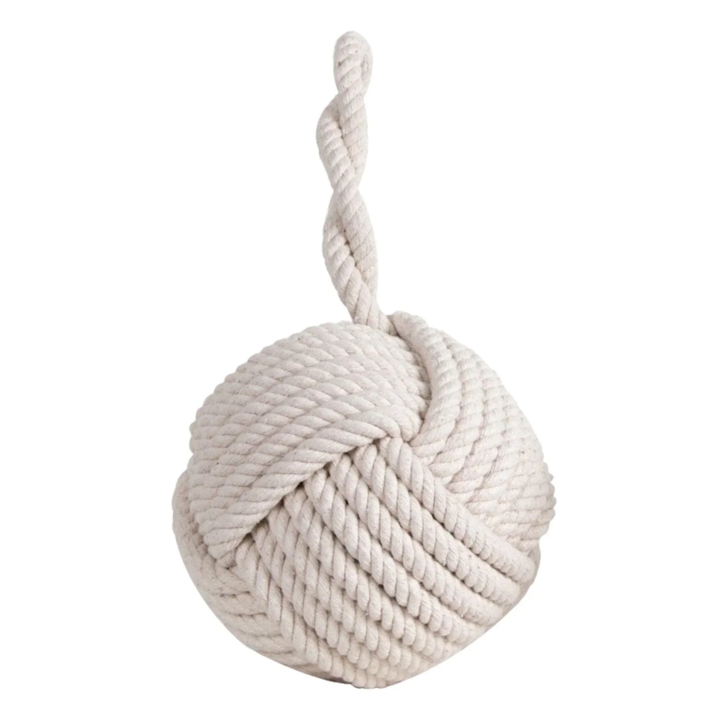 White Cotton Monkey Fist Knot Doorstop