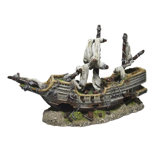 Hikari USA Galleon Shipwreck Resin Ornament 8,9 in