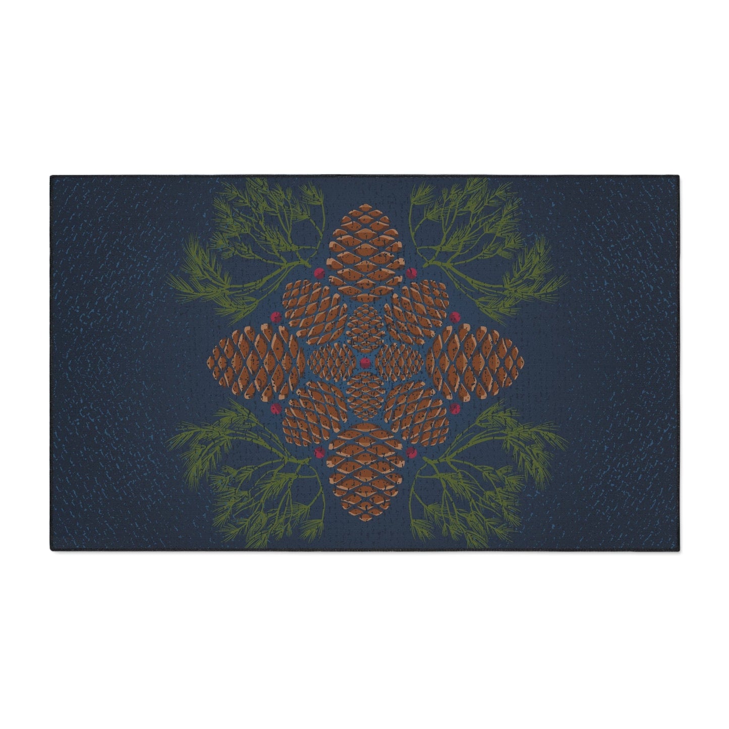 Blue Pinecone Non-Slip Rug