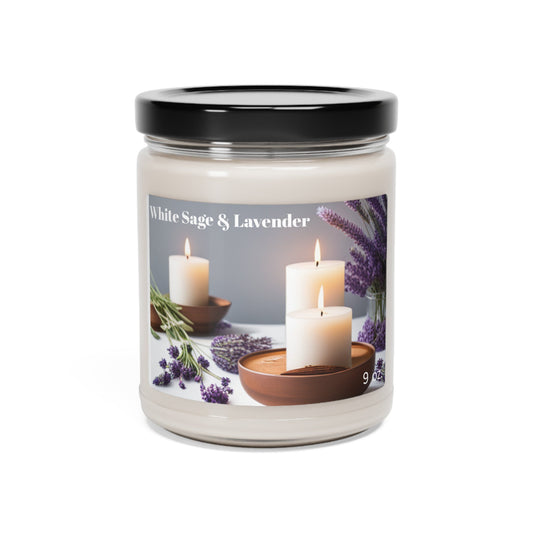 White Sage & Lavender Candle - 9oz | Aromatherapy, Long-Burning, Natural Wax, Lead-Free Wick