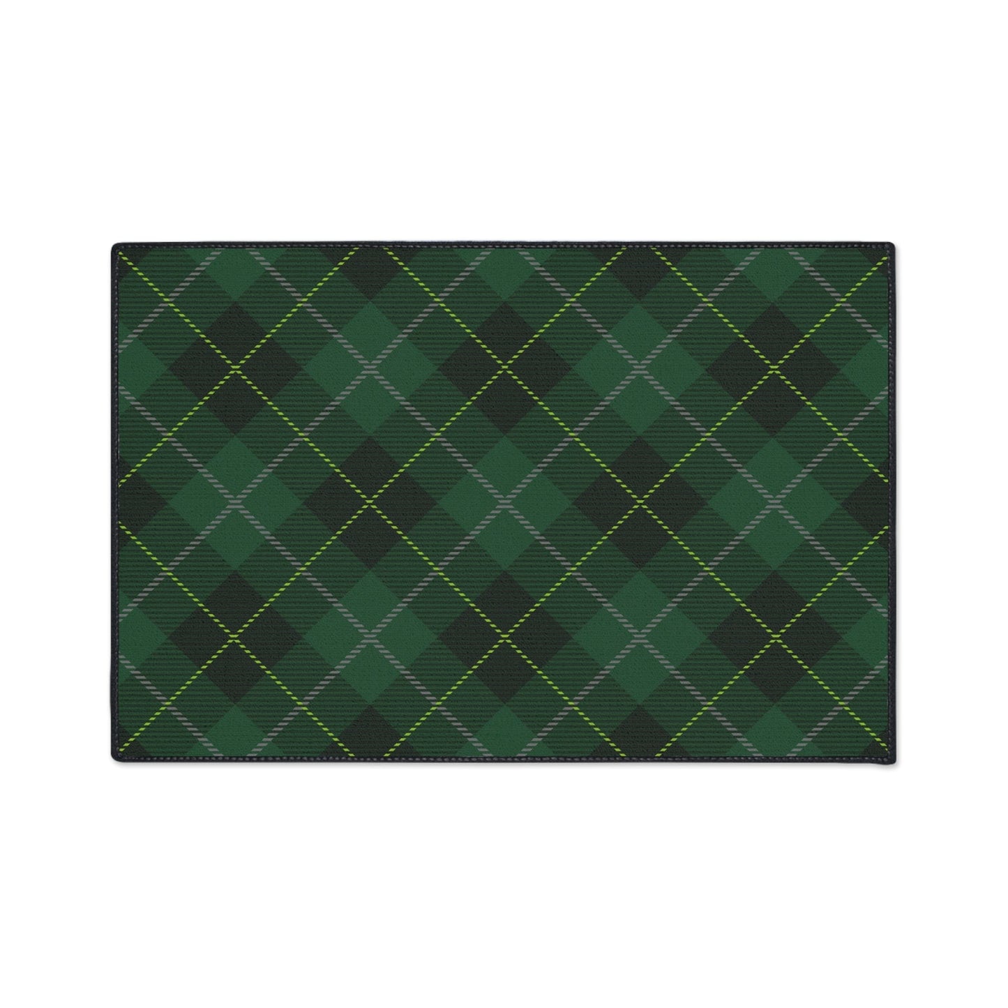 Green Tartan Non-Slip Rug