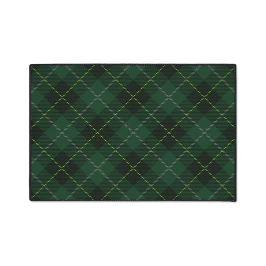 Green Tartan Non-Slip Rug