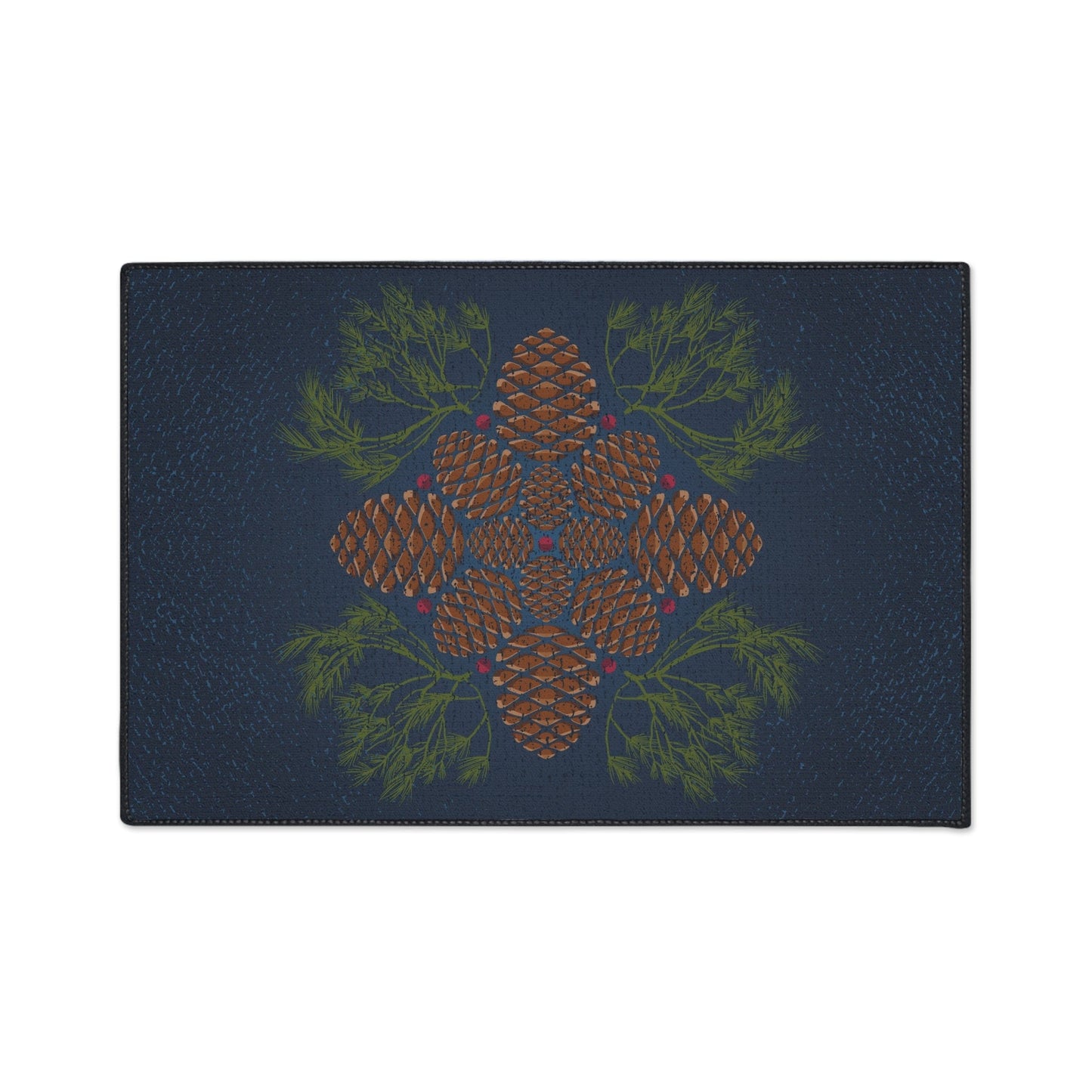Blue Pinecone Non-Slip Rug