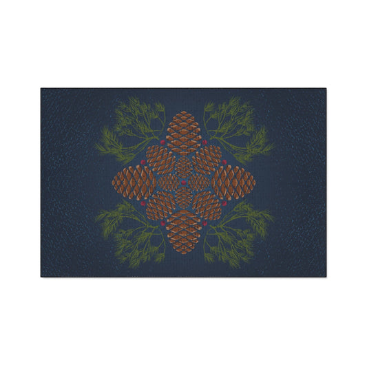 Blue Pinecone Non-Slip Rug