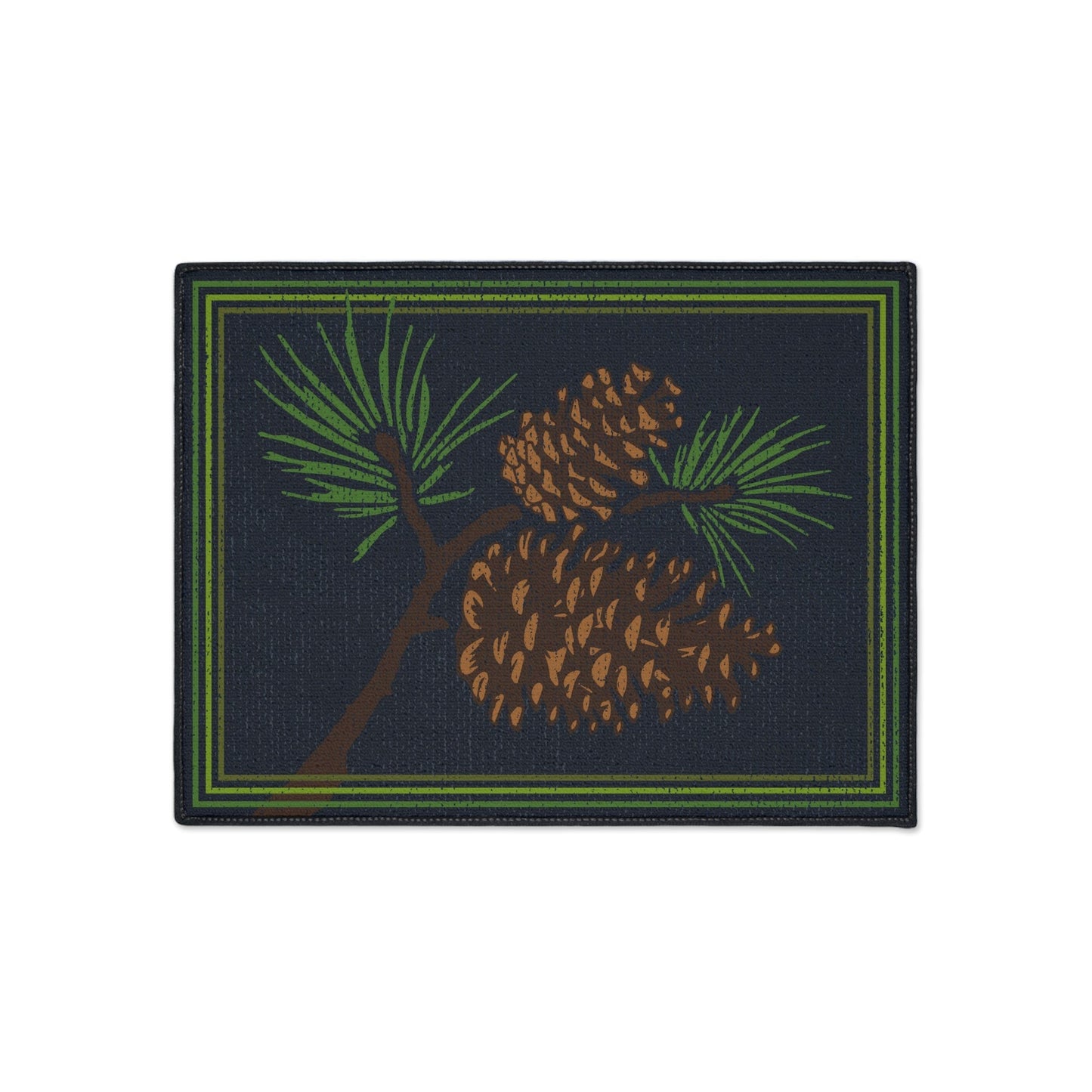 Navy Green Pine Non-Slip Rug