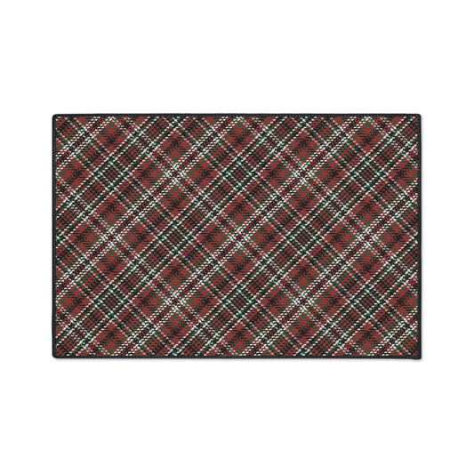 Red Green Scottish Tartan Plaid Non-Slip Rug