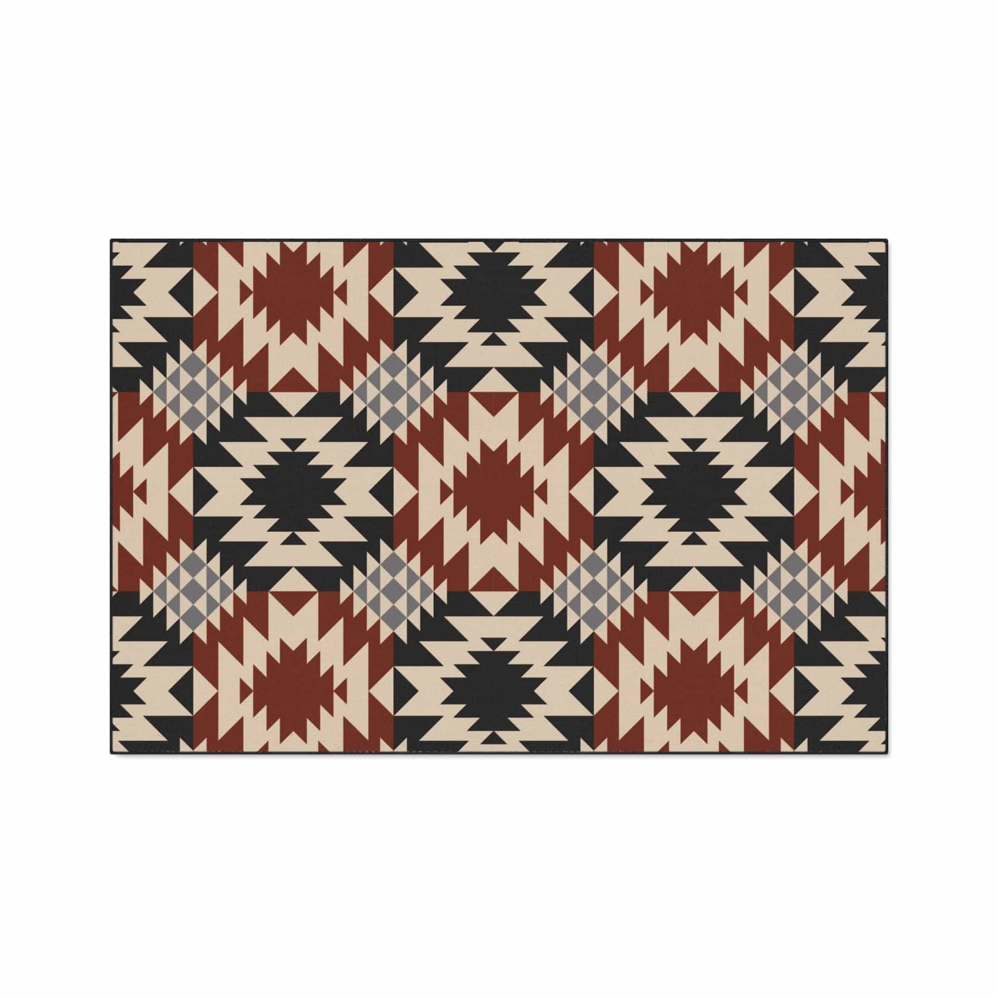 Red Black Southwest Non-Slip Rug